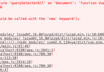Uncaught DOMException: Failed to execute ‘querySelectorAll’ on ‘Document’: ‘function Vue (options)
